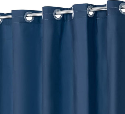 No Hook PEVA Shower Curtain or Liner, Standard Size 71x74, Navy Blue | 8G Heavy Duty, Blue Bathroom Shower Curtain, No Hooks Required, Waterproof Plastic & PVC Free