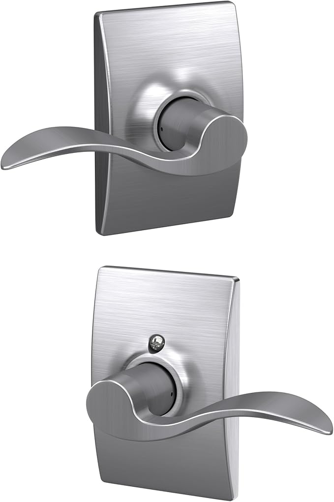 SCHLAGE Century Trim with Accent Hall and Closet Lever, Satin Chrome (F10 ACC 626 CEN)