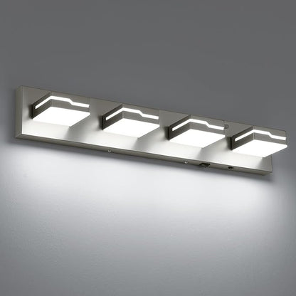 LED Modern Bathroom Vanity Light 4-Light with Motion Sensor Light, 25.5 inch 3CCT Dimmable Nickel Vanity Lights for Bathroom Lighting Fixtures Over Mirror, with 350° Rotatable Acrylic Heads