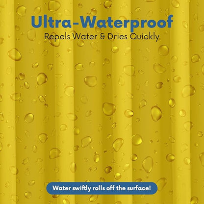 No Smell Shower Curtain Liner 72x72 Yellow - PEVA Plastic Shower Curtain for Bathroom, PVC-Free Waterproof Yellow Shower Liner with Metal Grommets and Magnet-Weighted Bottom Hem - Washable Liner