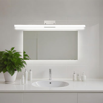 48in LED Vanity Light, Dimmable 46W 3000K-5000K 5CCT Modern Makeup Vanity Lighting Fixture, Brushed Nickel Adjustable Light Bar Over Mirror