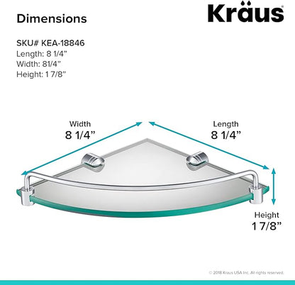 Kraus Elie Corner Bathroom Shelf, Chrome Finish, KEA-18846CH