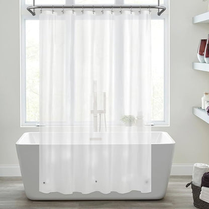 Mrs Awesome Extra Long Frosted Shower Curtain Liner with 3 Magnets 72x84 | Long Frost PEVA Plastic Shower Curtain for Bathroom Lightweight & Waterproof, 72 x 84 Inches