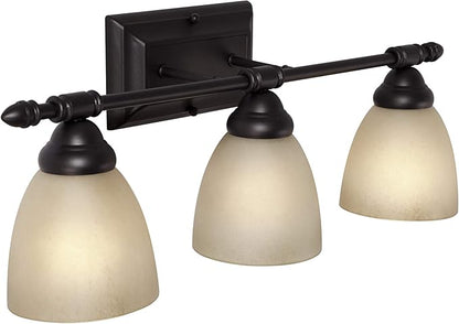 Designers Fountain 3-Light Apollo Bathroom Vanity Lights Fixture, 23.75 Inch Wall Mount Sconce for Bedroom or Over Mirror, Oil Rubbed Bronze, 94003-ORB