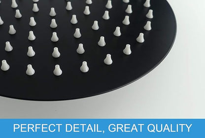 NearMoon Rain Shower Head, Ultra-Thin Design-Pressure Boosting, Awesome Some Experience, High Flow Stainless Steel Rainfall Head (6 Inch,Matte Black)