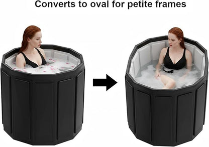 Portable Bathtub for Adult, Foldable Soaking Bathtub for Hot SPA&Ice Bath, Foldable Small Bathtub collapsible bathtub for Bathing, 6-layer Insulated portable tub,Space-Saving (black, 25.9X31.5 IN)
