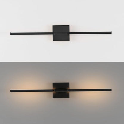 JONATHAN Y 28" Black Modern Dimmable Integrated LED Wall Sconce, Metal Vanity Light for Bathroom Mirror Bedroom Hallway, Sleek Hardwired Wall Lamp Fixture, 3000K (JYL7022C)