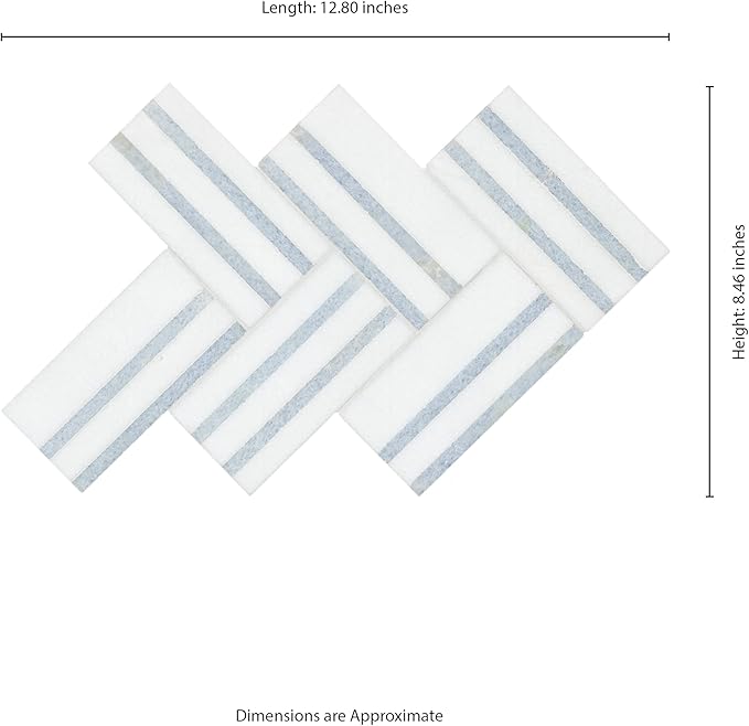MSI Azula Linea Polished Marble Mosaic Floor and Wall Tile for Bathroom, Kitchen Backsplash, Accent Wall Tile, and Shower Wall Tile,Sample