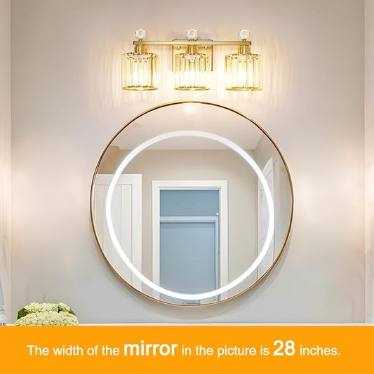 Modern Crystal Bathroom Vanity Light, Gold Bathroom Lighting Fixture, Crystal Brass Vanity Light Fixture Over Mirror, Bath Wall Mounted Lighting for Bedroom, Living Room