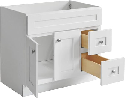 Design House Brookings Bathroom Vanity, 36", White | Adjustable Hinges, Freestanding, Contemporary/Modern, Wood, Bath, 586958