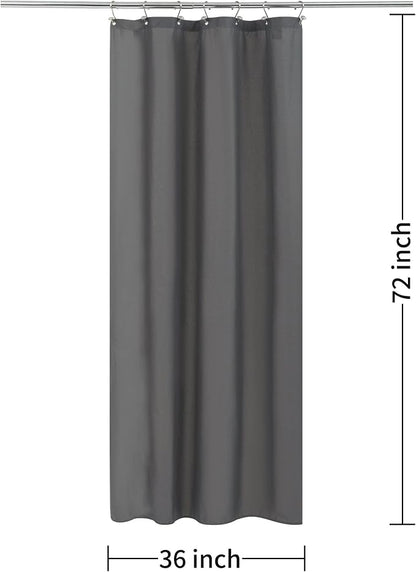 ALYVIA SPRING Stall Waterproof Shower Curtain or Liner Dark Gray, 36x72 | 2 Magnets, Soft Cloth & Hotel Quality, Machine Washable, Light-Weight, Stall Size