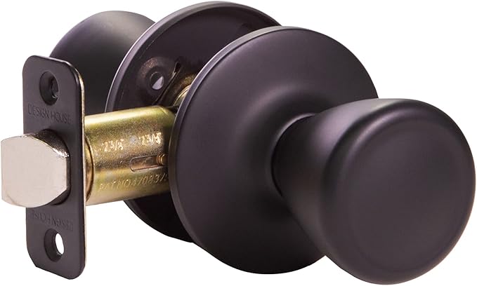 Design House 779256 Tulip Passage Hall and Closet Door Knob Matte Black