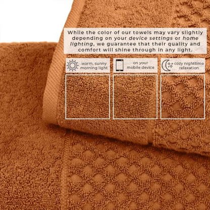 Great Bay Home Bath Towels - 100% Cotton 6 Piece Bath Sheet Set - Diamond Waffle Weave - Absorbent, Durable, Quick-Dry Towels for Bathroom (Copper)