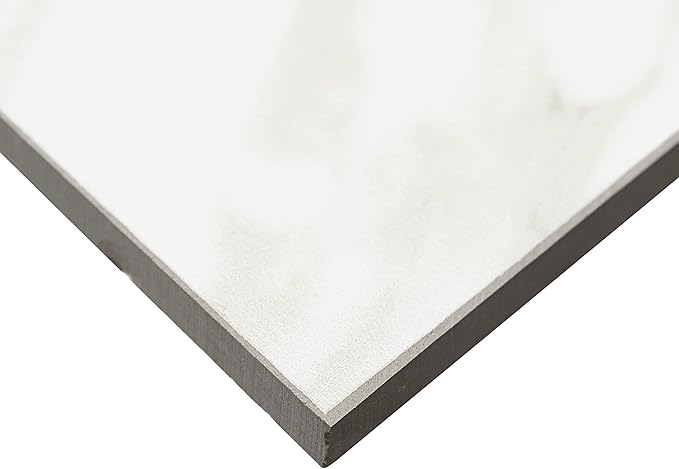 Daltile Perpetuo 12" X 12" Porcelain Marble Look Floor & Wall Tile in Polished Timeless White (13 pieces per carton) (12.22 sqft per carton)