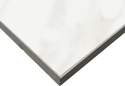 Daltile Perpetuo 12" X 12" Porcelain Marble Look Floor & Wall Tile in Polished Timeless White (13 pieces per carton) (12.22 sqft per carton)