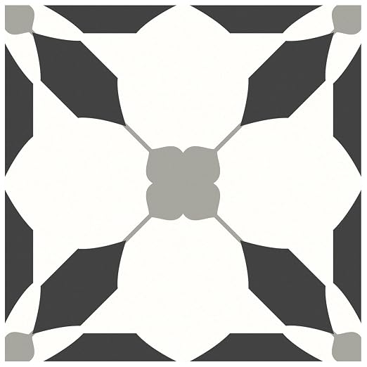 MORCART 40PCS 7.87" x 7.87" Peel and Stick Floor Tile, Black | Self-Adhesive DIY Vinyl Flooring, Removable and Waterproof Tile Sticker for Bathroom, Kitchen, Wall, Bedroom, Stairs