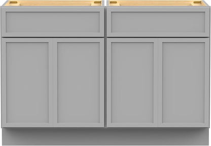 48 Inch Bathroom Vanity Base Only, Double Vanity Cabinet with Soft Closing Door, 2ea 24 inch Cabinet, Without Top,Grey