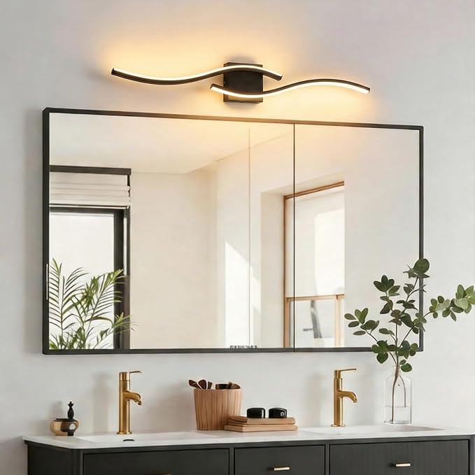 Vanity Light for Bathroom, 31.6 Inch Black LED Dimmable | Bathroom Lights Fixture Over Mirror, 5CCT Adjustable Color Temperatures Modern Wall Sconces for Bathroom Bedroom Living Room