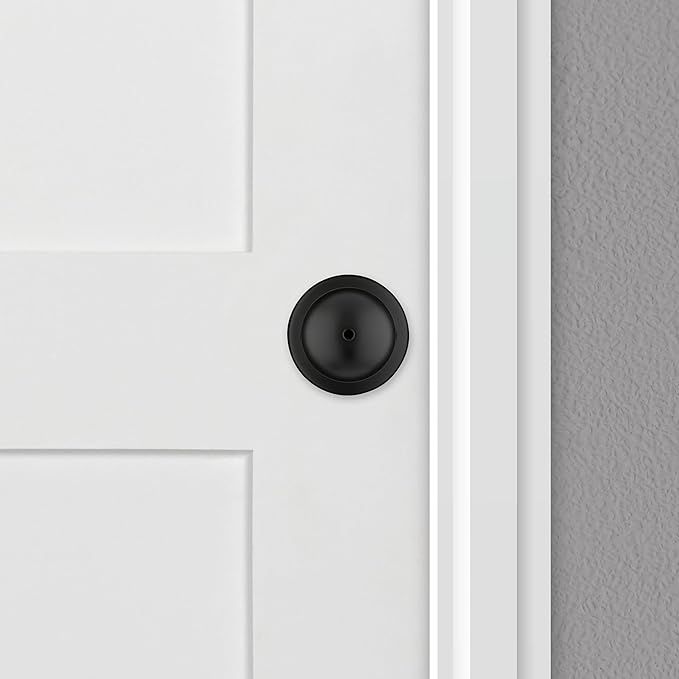 Kwikset Polo Interior Privacy Door Knob with Lock, Door Handle for Bathroom and Bedroom, Matte Black Keyless Turn Lock Doorknob, with Microban Protection