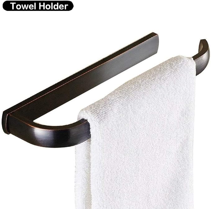 WINCASE Bronze Bathroom Accessories, Oil Rubbed Towel Bar Set 24 Inch, Hardware 4 Pieces ORB Towel Rod Toilet Paper Holders Robe Hook Wall Mounted