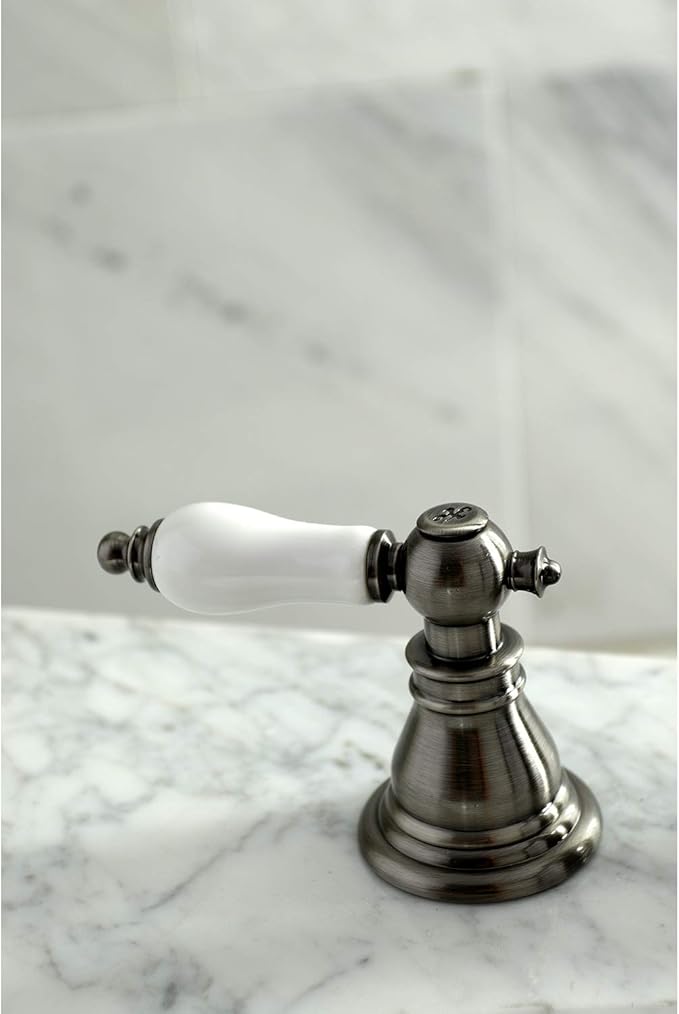 Fauceture FSC1974APL American Patriot Widespread Bathroom Faucet with Brass Pop-Up, Black Stainless
