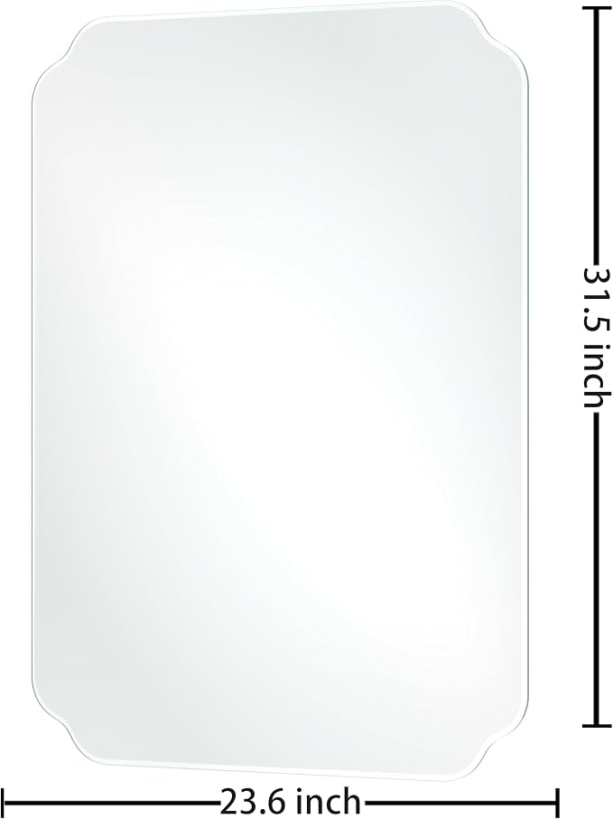 24x32 Inch Bathroom Mirrors for Over Sink, Frameless Mirrors for Wall | Beveled Bathroom Mirror, Bathroom Vanity Mirror for Bedroom Living Room Entryway Home Decor