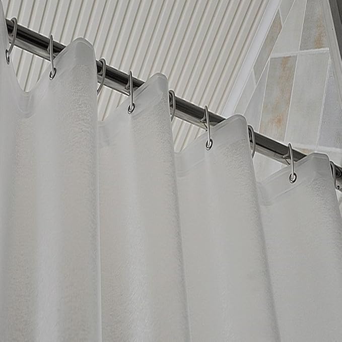 AooHome Shower Stall Curtain Liner for Small Size 48x72 Inch, 8G Eva RV Shower Curtain Frosted Pattern, Narrow Standing Single Water Repellent Shower Liner, Semi Transparent
