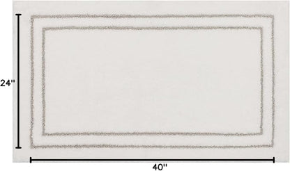 Mohawk Home Corona Casual Geometric White 2' X 3' 4" Machine Washable Bath Mat Perfect for Bathroom