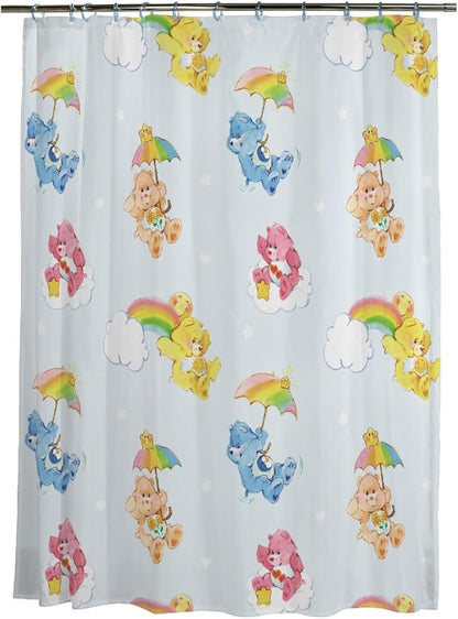 Care Bears 13-Piece Shower Curtain Set, 72 x 72 Inch Fabric Curtain with Hooks, Bathroom Decor, Machine Washable, (100% Officially Licensed Product) by Franco Collectibles