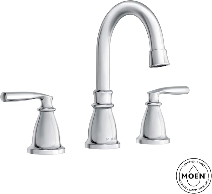 Moen Hilliard 1.2 GPM Widespread Bathroom Faucet with Pop-Up Drain Assembly and Duralock Technology