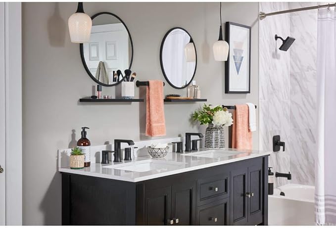 Moen 84763BL Genta 8 in. Widespread 2-Handle Bathroom Faucet in Matte Black