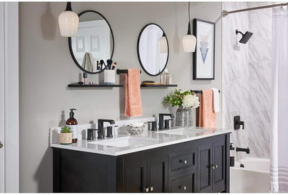 Moen 84763BL Genta 8 in. Widespread 2-Handle Bathroom Faucet in Matte Black