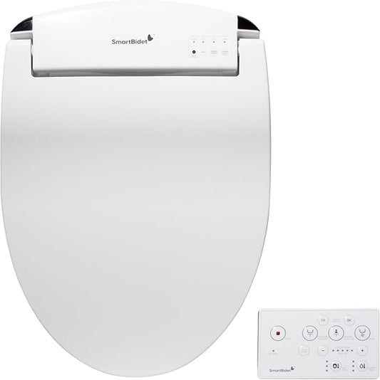 SmartBidet® SB-2400 Advanced Electric Smart Bidet Slim Profile Seat in Elongated White with Remote Control, LED Night Light, Stainless Steel Nozzle, Heated Seat, Warm Dryer