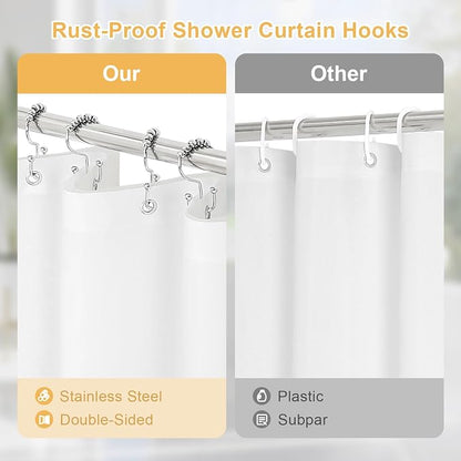 3 in 1 Boho Purple Shower Curtain Set with PEVA Liner & 12 Hooks, 72 x 72 | Boho Tropical Botanical Style, Farmhouse Floral Fabric, Modern Hotel Inspired, Water‑Repellent, Machine Washable