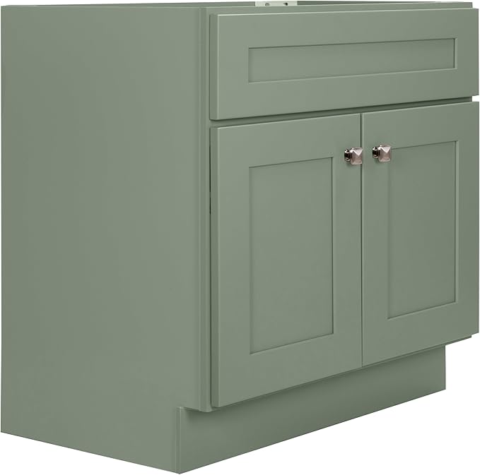 Design House Brookings Bathroom Vanity, 30", Evergreen Fog | Adjustable Hinges, Freestanding, Contemporary/Modern, Wood, Bath, 215459