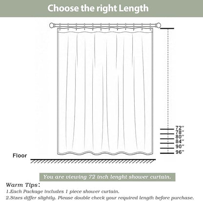 OWENIE Light Grey Shower Curtain for Bathroom 72x72 Inch, 3D Embossed Textured Waffle Fabric Shower Curtains, Soft Hotel Farmhouse Style, Water Repellent, Machine Washable, Light Grey, 72" W x 72" L