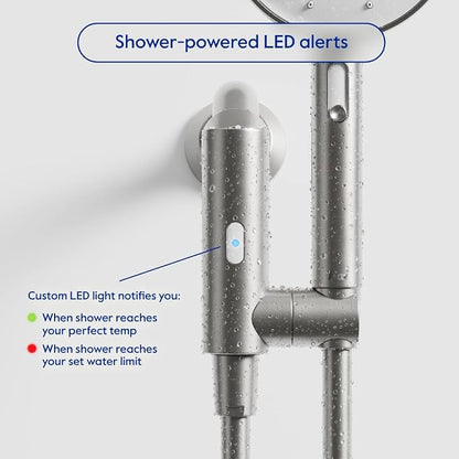 hai Smart Shower Head, Bluetooth Handheld Water Saving Showerhead with Adjustable High Pressure to Spa-Like Mist, Stainless Steel, Easy Installation, Customizable LED Lights, Moon, 1.8 GPM