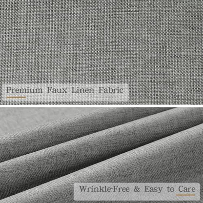 Furlinic Grey Scalloped Shower Curtain No Hook 84 Inch Long Fabric Modern