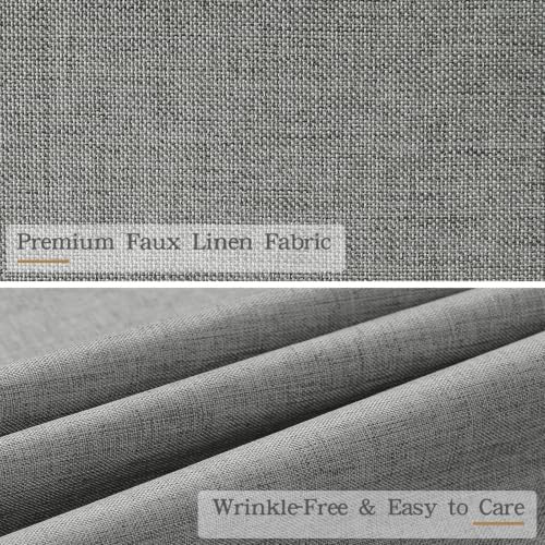 Furlinic Grey No Hook Shower Curtain Scalloped Waterproof Farmhouse 48x75