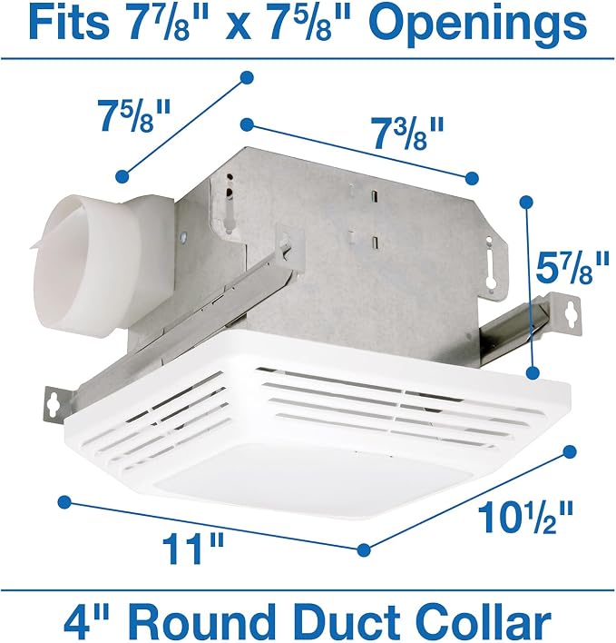 Air King ASLC70 Advantage Exhaust Bath Fan with 70-CFM and 4.0-Sones for 100-watt Incandescent Bulbs, White Finish, Red