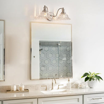 Brushed Nickel 2 Light Vanity Lights Fixture Lights for Bathroom