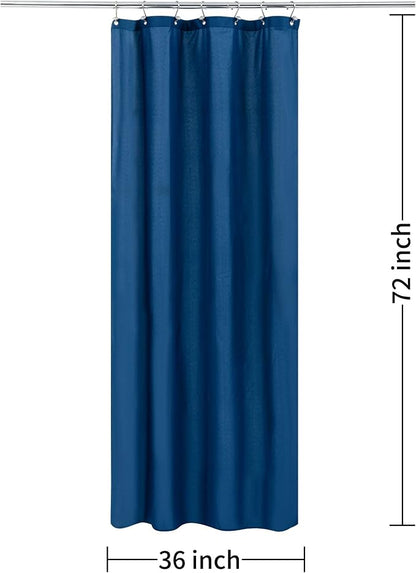 ALYVIA SPRING Stall Waterproof Fabric Shower Curtain or Liner Navy, 36x72 | 2 Magnets, Soft Cloth & Hotel Quality, Machine Washable, Light-Weight, Stall Size