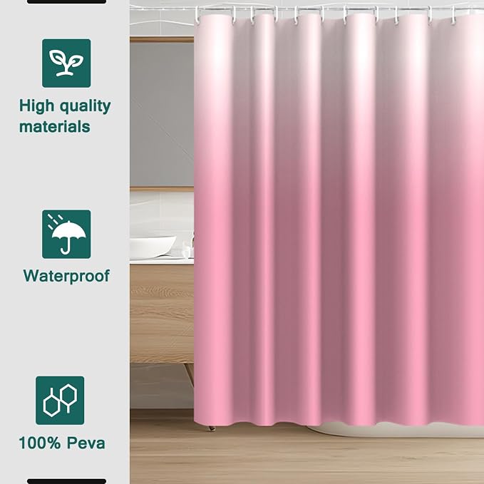 Shower Curtain Liner, 100% Waterproof Peva Shower Curtains with 3 Duty Heavy Bottom Magnets and 12 Rust Proof Grommets, 72x72 Weighted Shower Liner for Shower Stall, Bathtubs