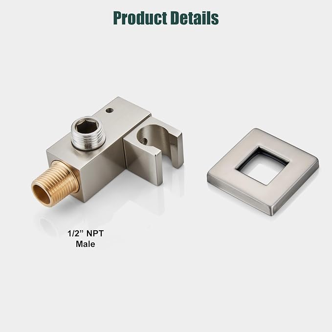 Heyalan Hand-held Shower Head Set-SUS304 Handheld Shower, Brushed Nickel | SUS304 stainless steel wand, straight-style design, single rain spray, 59-inch long hose and standard 1/2-inch connection