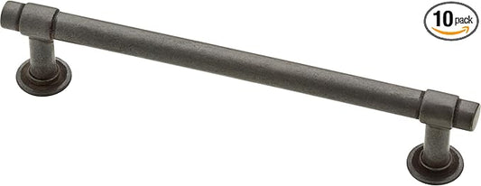 Franklin Brass Francisco (10-Pack) Cabinet Handles 5-1/16" Hole Center Pulls | Soft Iron Hardware Kitchen Door, Drawers, Dressers, Furniture P29618K-SI-B