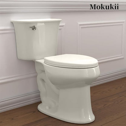 Round(Standard) Toilet Seat, Quick-Attach Hardware Metal Hinges, Heavy Duty, Slow Soft and Quiet Close, Durable and Sturdy, Easy to clean, Fits Round(Standard) Toilets, Almond/Bone(16.5″)