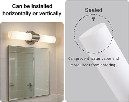 29" Modern Wall Sconce with Frosted Glass Shades, for Bathroom Mirror Bedroom Living Room Hallway, Brushed Nickel Finish