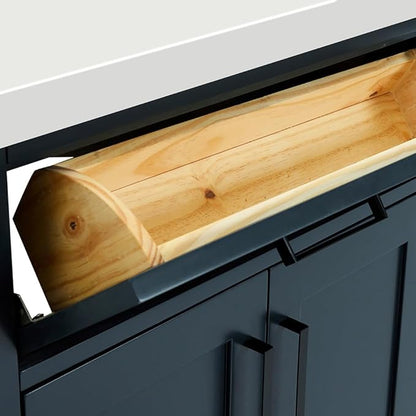 DKB Isabella 72 Inch Bathroom Vanity Double Sink — Midnight Blue Bathroom Vanity with Sink, 1.5" Edge Pure White Quartz Countertop, 4 Soft-Close Doors, 4 Dovetail Drawers, and 2 Tilt Drawers