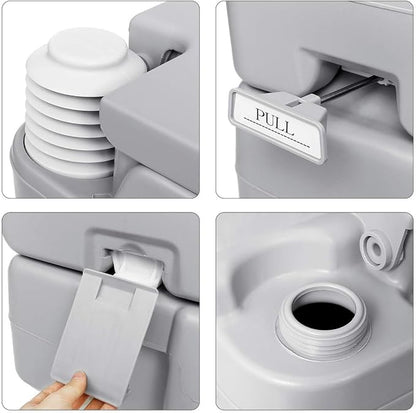 Portable Flush Toilet Portable Toilet Composting Toilet Porta Potty Camping Portable Toilet for Car Camping RV Boat Traveling Roadtripping Caravan (2.65Gallon/5.3 Gallon)