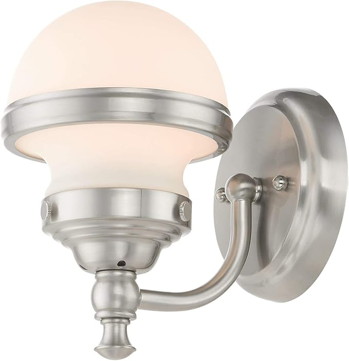 Livex 5711-05 Transitional One Light Bath Vanity from Oldwick Collection Finish, Polished Chrome